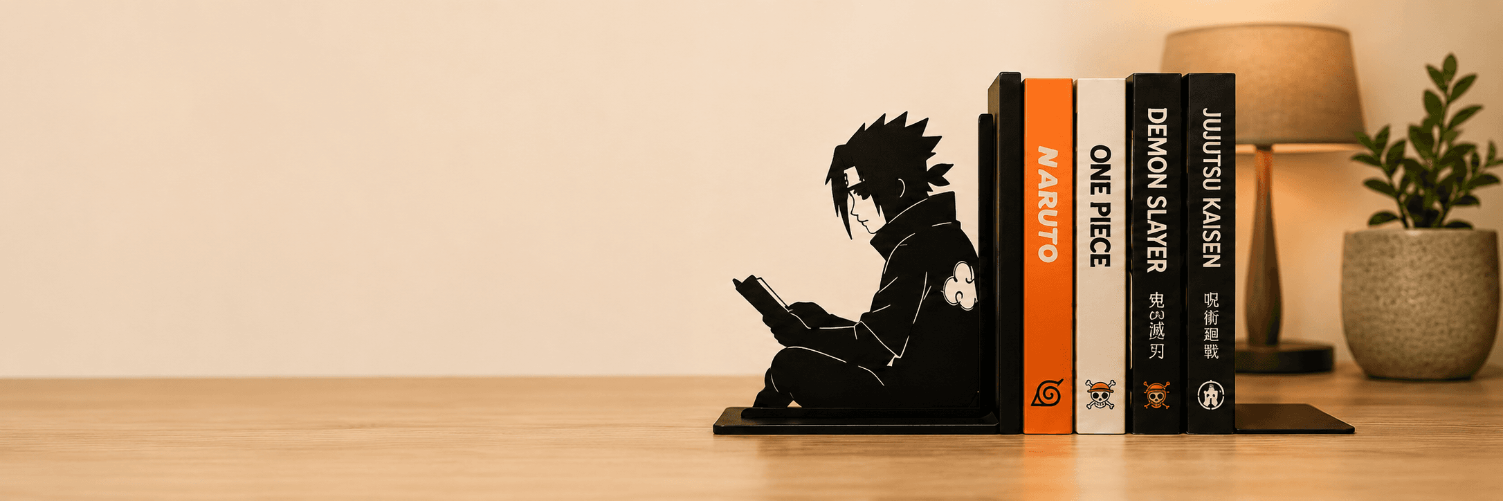 ShelfMyth anime-inspired bookends and shelf decor